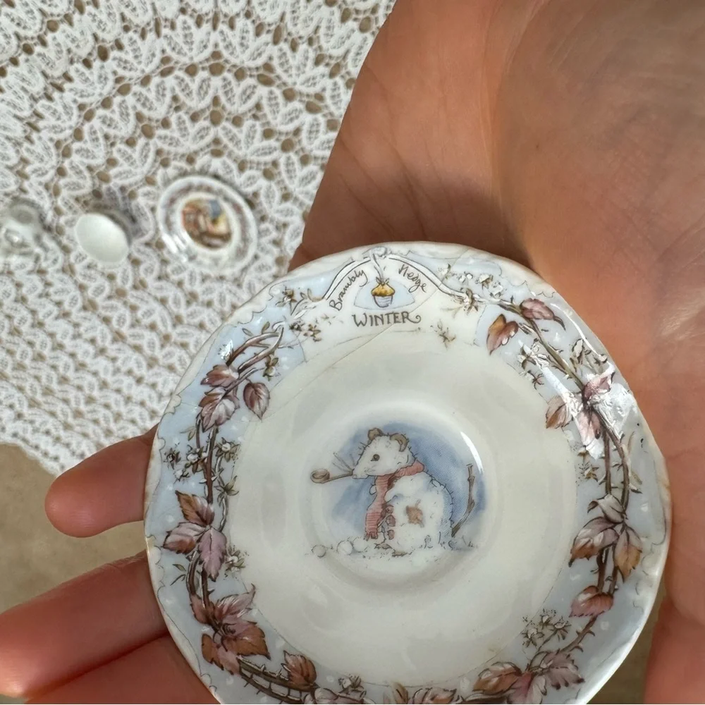 Royal Doulton BRAMBLY HEDGE jill barklem Miniature TEA SET Winter Four Seasons